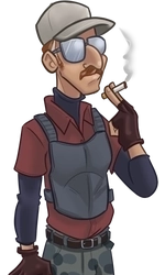 Clint, in his red polo and tactical gear