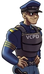 Dominic, in his police uniform