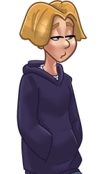 Dylan, in his dark hoodie