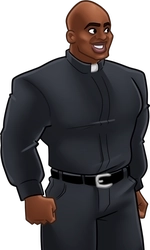 Markus Freeman, in his black vestments and white clerical collar