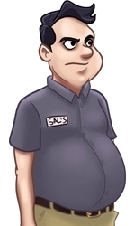 Raymond, in his grey work shirt