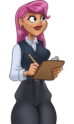 Rebecca, in her sweater vest and dress uniform