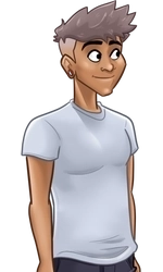 Troy, in his plain white t-shirt