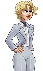 Gabriella, in her white suit