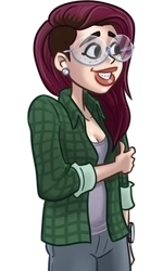 Babs, in her green flannel shirt