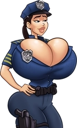 Chief Juggs, in her police uniform
