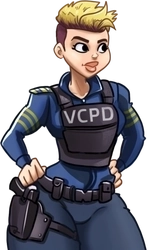 Sam, in her police uniform