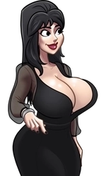 Val, in her black evening dress