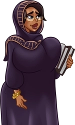 Amira, in her purple hijab