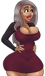 Susy, in her red mini dress